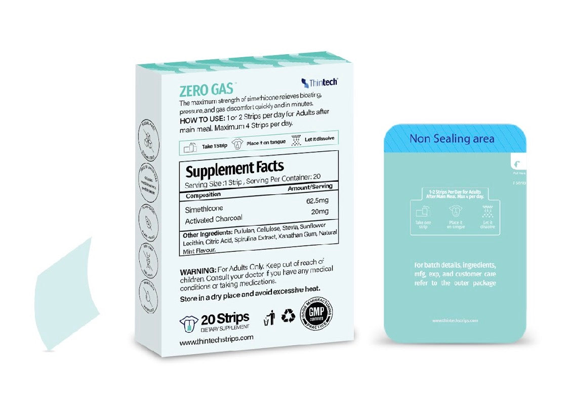 Thintech Zero Gas 20 Oral Strips