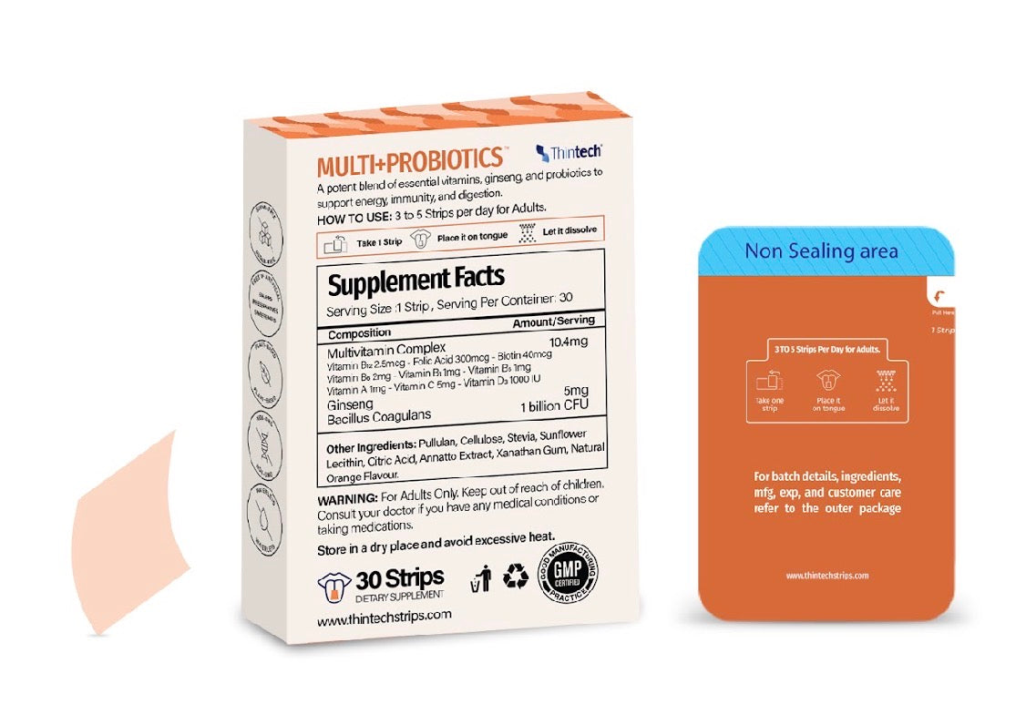Thintech Multi+Probiotics, 30 Oral Strips