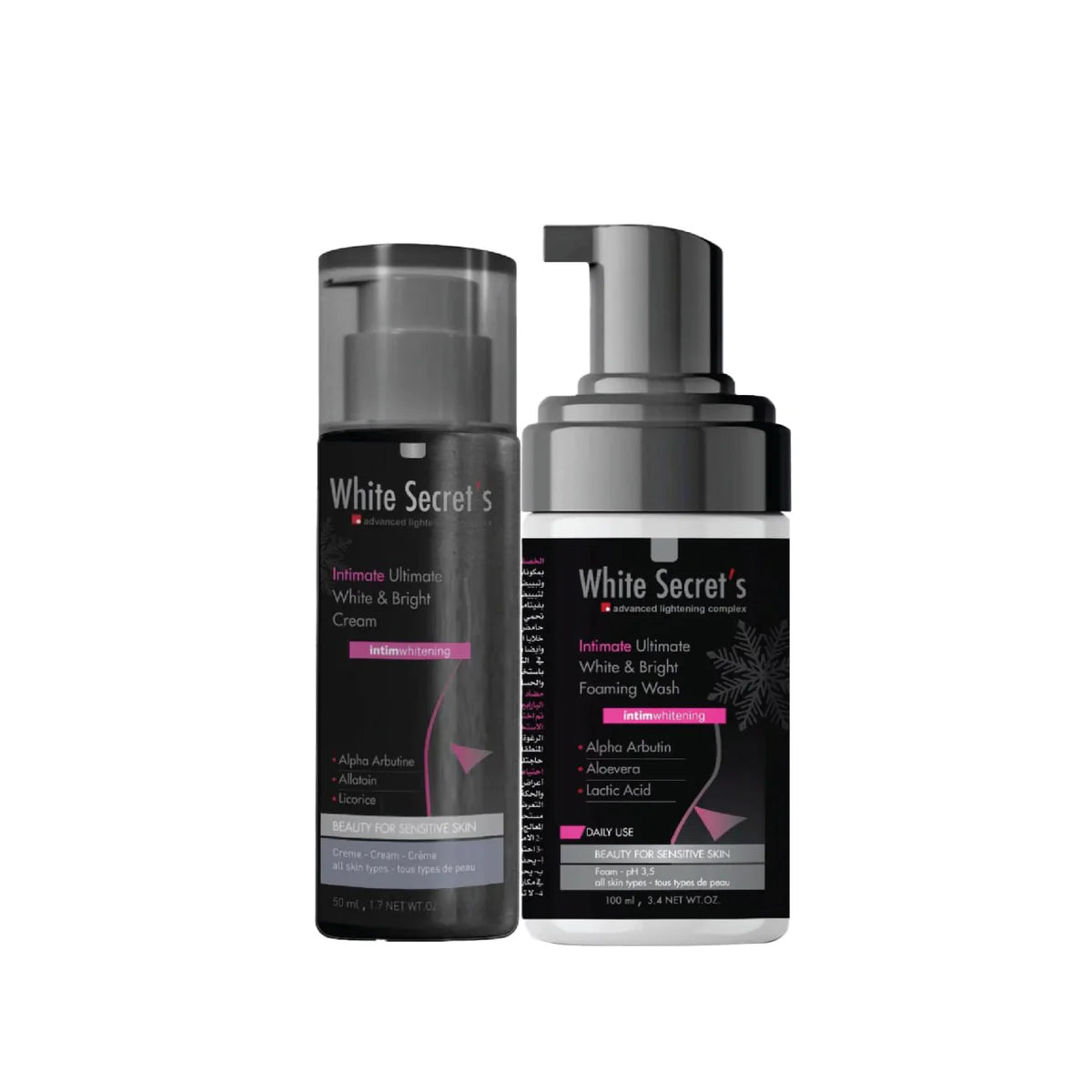 White Secret's Intimate Set Wash + Cream - 2PCS - مجموعة تفتيح منطقة البكيني