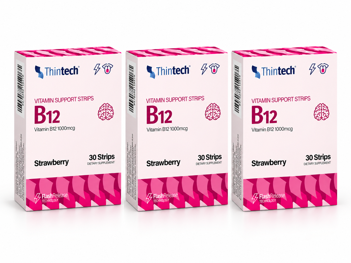 ثينتيك B12 – باقة 3 علب | 90 شريحة تذوب على اللسان