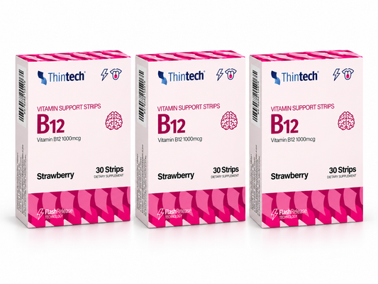 ثينتيك B12 – باقة 3 علب | 90 شريحة تذوب على اللسان