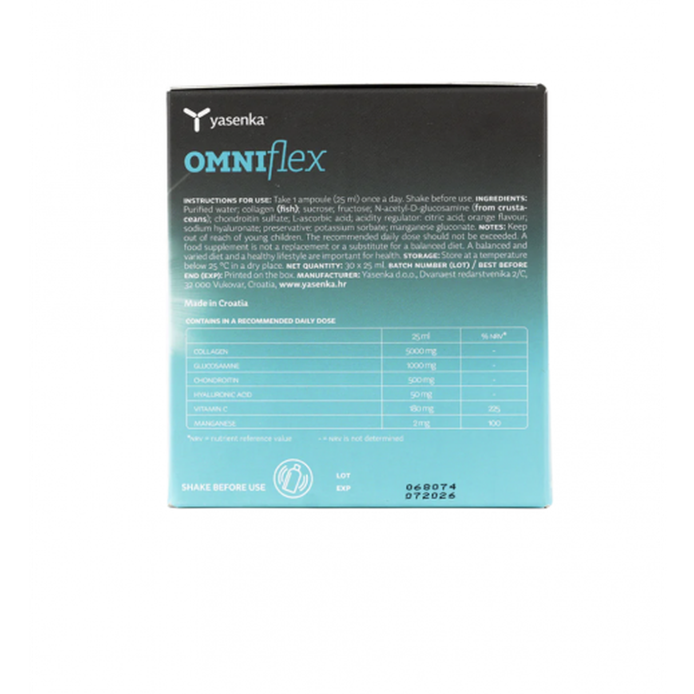 Yasenka Omniflex Flexvital Ampoules for joint health and mobility